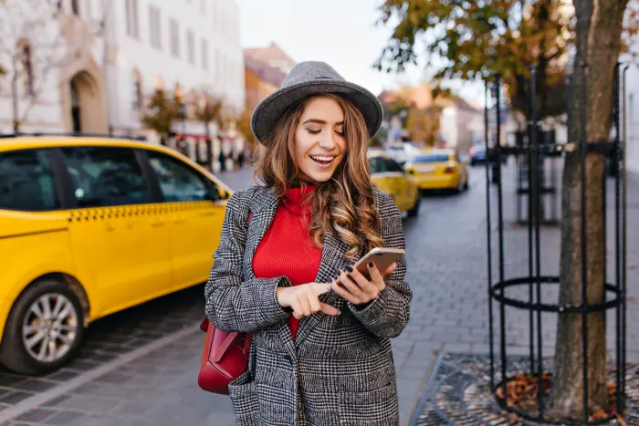 Business traveller booking a corporate taxi with Excel Taxi Yeovil