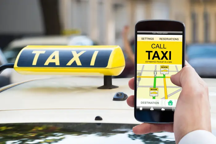 Passenger booking an Excel Taxi Yeovil cab from their mobile phone